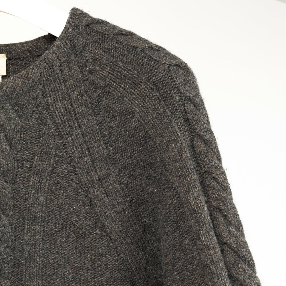 Prada Grey Cable-Knit Raglan Sweater - Picture 4 of 8